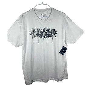Vestige‎ Men's White Palm Tree Graphic T-Shirt 2XL Crewneck Casual Summer Tee